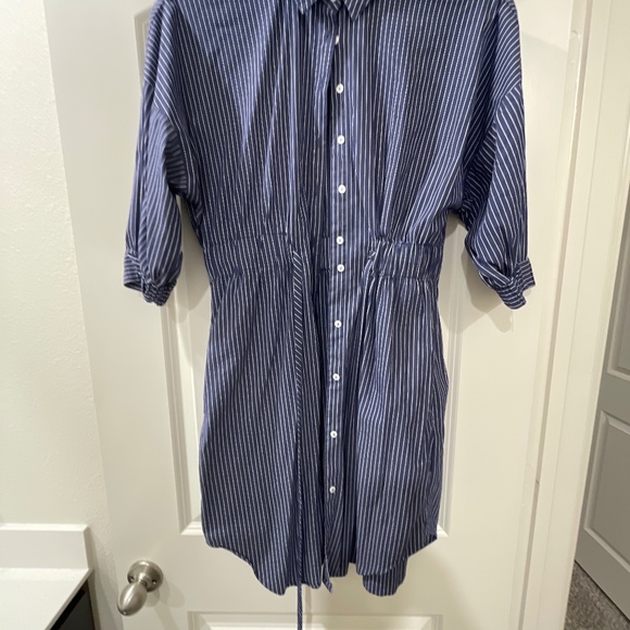 Zara Dresses Zara Blue And White Shirt Dress Poshmark
